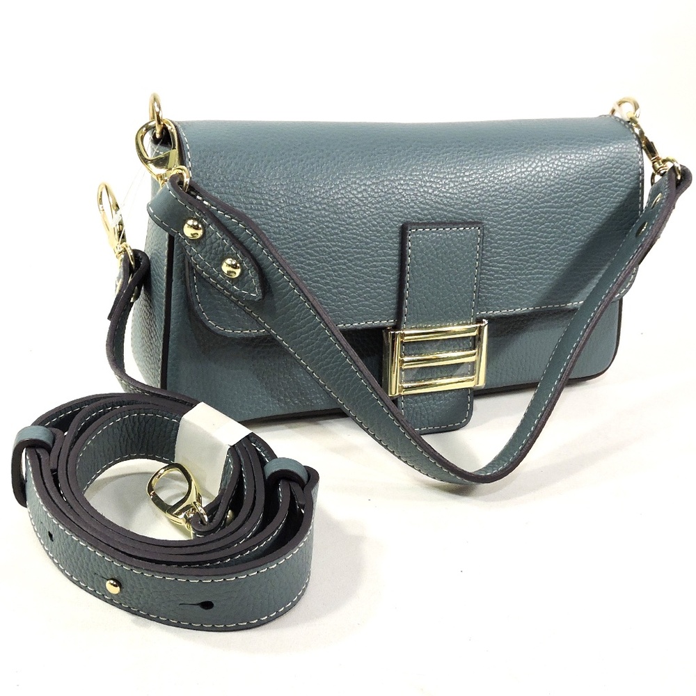 DIVINA FIRENZE 🇮🇹 WOMEN'S  BLUE SOFT LEATHER FASHION BAG
